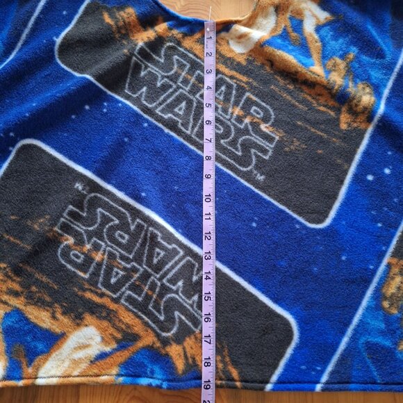 Handmade Original Star Wars Fleece Poncho Blue Orange Lightweight - Picture 5 of 11